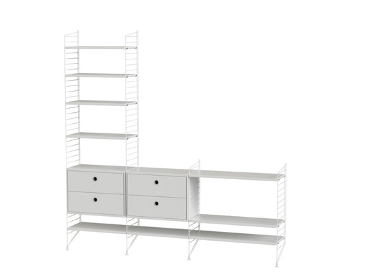 String Living Room Shelving - Unit J - String Furniture - Shelving - White - HORNE