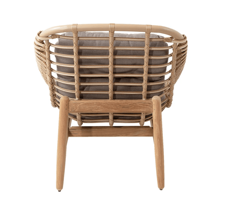 Strington Lounge Chair - Cane Line - Outdoor Furniture - Taupe AirTouch w/ Teak Frame - HORNE