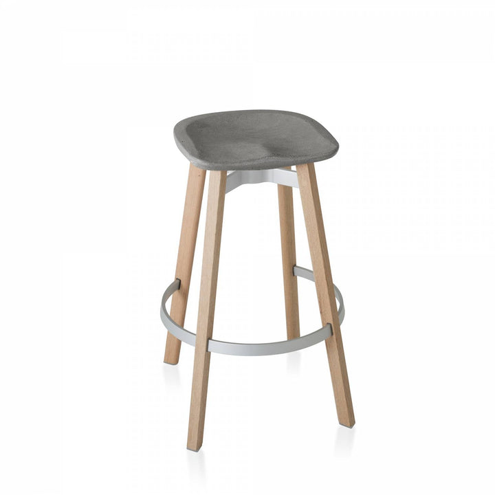 Su By Nano Barstool - Emeco - Stools + Benches + Ottomans - Eco Concrete - Wood - HORNE