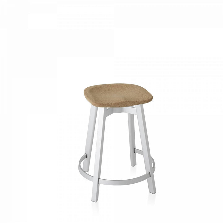 Su by Nano Counter Stool - Emeco - Stools + Benches + Ottomans - Cork - Natural Anodized Aluminum - HORNE