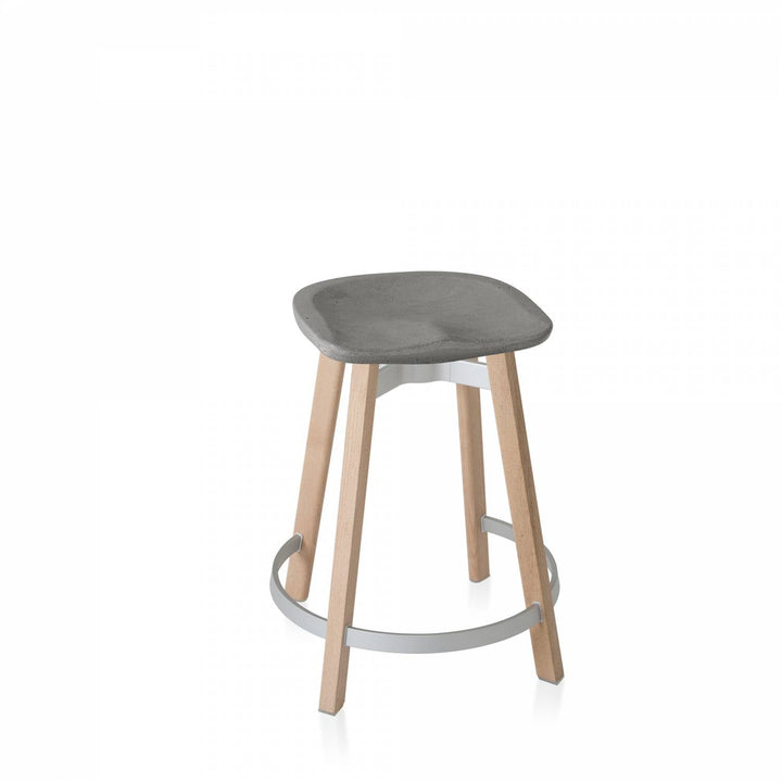 Su by Nano Counter Stool - Emeco - Stools + Benches + Ottomans - Eco Concrete - Wood - HORNE