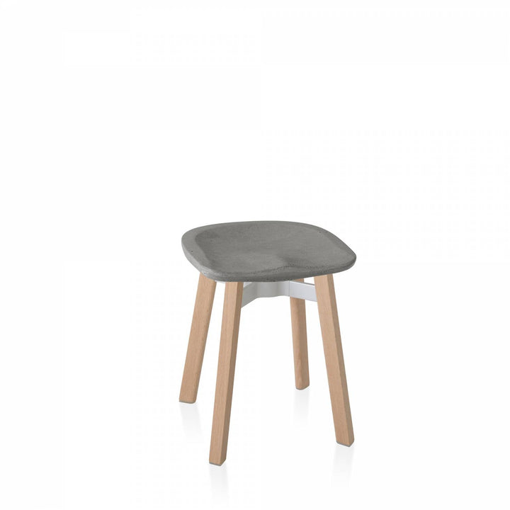 Su by Nano Small Stool - Emeco - Stools + Benches + Ottomans - Eco Concrete - Wood - HORNE