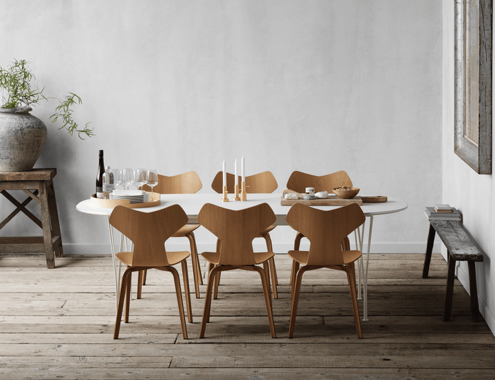Superellipse™ Extendable Dining Table - Fritz Hansen - Table + Task - White Finix Laminate - Warm Graphite - HORNE