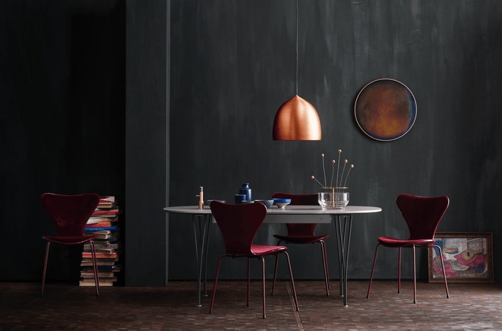 Superellipse™ Extendable Dining Table - Fritz Hansen - Table + Task - White Finix Laminate - Warm Graphite - HORNE