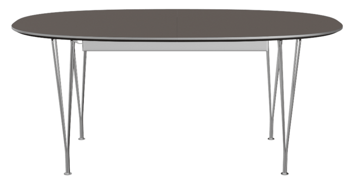 Superellipse™ Extendable Dining Table - Fritz Hansen - Table + Task - Grey Finix Laminate - Chromed Steel - HORNE