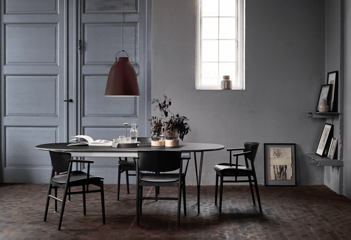 Superellipse™ Extendable Dining Table - Fritz Hansen - Table + Task - White Finix Laminate - Warm Graphite - HORNE