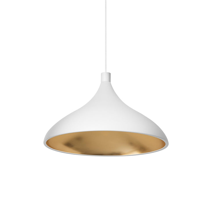 Swell XL Single Pendant - Pablo Designs - Chandeliers - White/Brass - Wide - HORNE