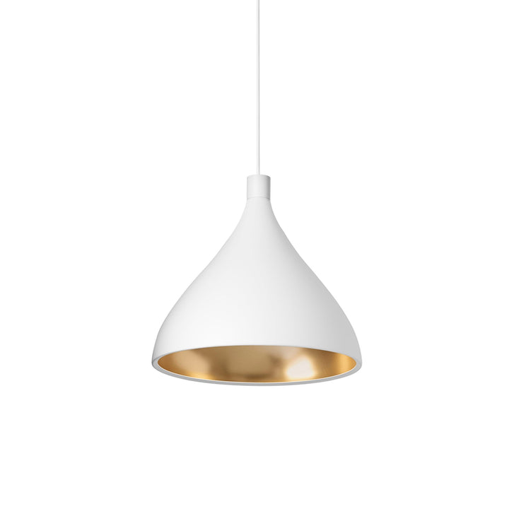Swell XL Single Pendant - Pablo Designs - Chandeliers - White/Brass - Medium - HORNE
