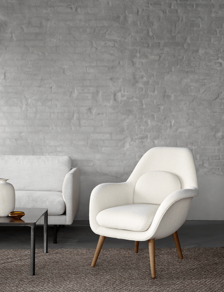 Swoon Lounge Petit Wood Base - Black Lacquered Oak - Fredericia - Chairs - Sinequanon 037 - HORNE