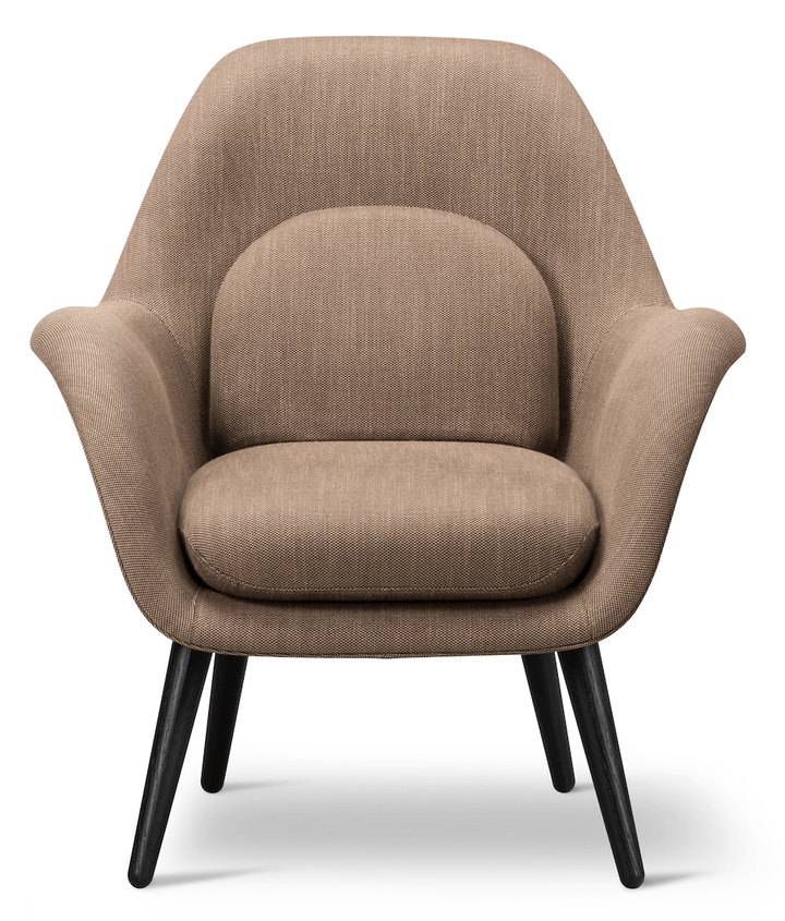Swoon Lounge Petit Wood Base - Black Lacquered Oak - Fredericia - Chairs - Sinequanon 037 - HORNE