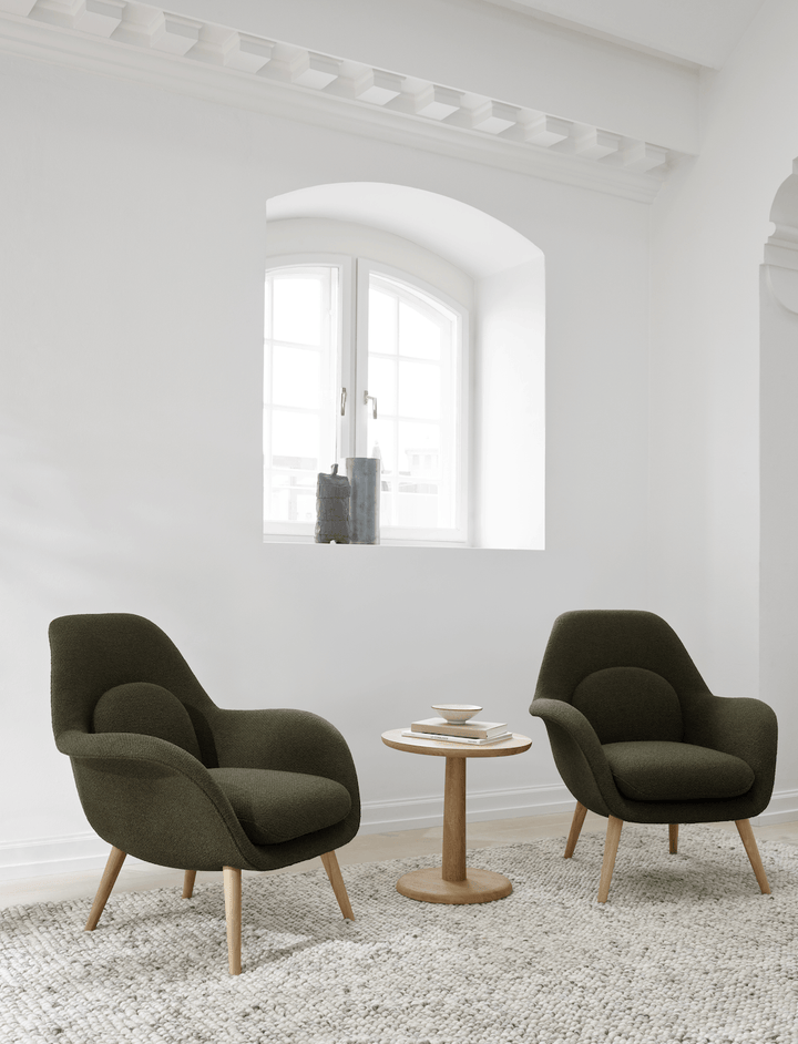 Swoon Lounge Petit Wood Base - Walnut - Fredericia - Chairs - Sunniva 717 - HORNE