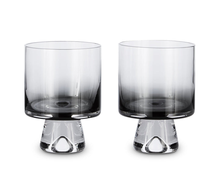 Tank Low Ball Glass Black - Set of 2 - Tom Dixon - Beer + Cocktail Glasses - HORNE