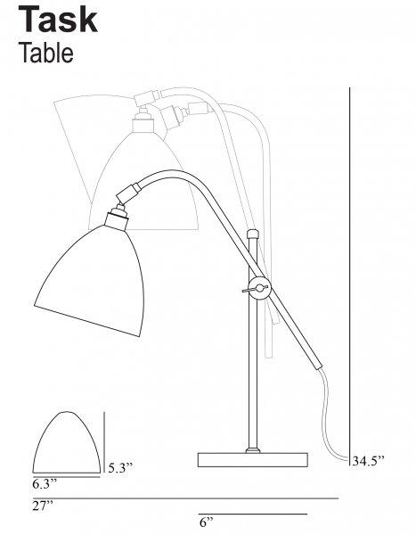 Task Table Lamp - Polished - Original BTC - Table + Task - HORNE