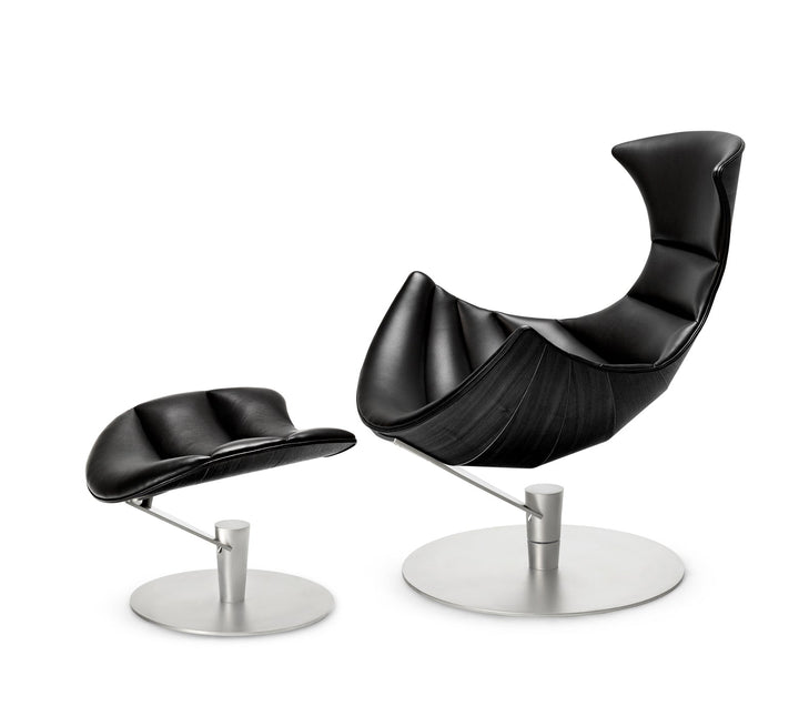 The Lobster Chair - Bruunmunch - Chairs - Lobster Chair and Footstool - Oak Veneer - Satin Chrome Steel - HORNE