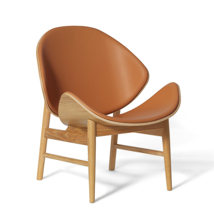 The Orange Lounge Chair - Upholstered Back and Seat - Warm Nordic - Chairs - Cognac Leather/ Oak - HORNE