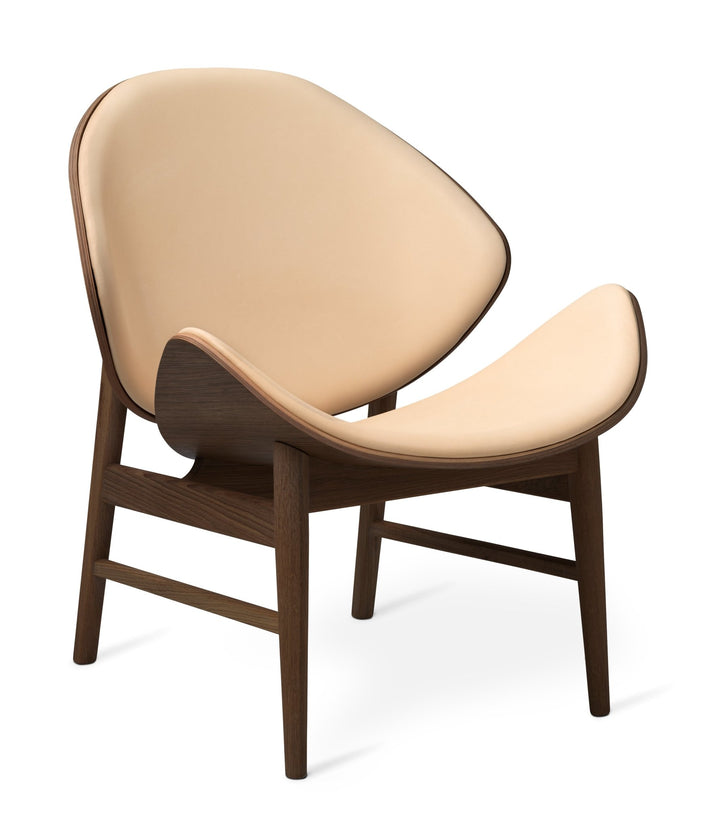 The Orange Lounge Chair - Upholstered Back and Seat - Warm Nordic - Chairs - Vegetal 090 Leather/ Smoked Oak - HORNE