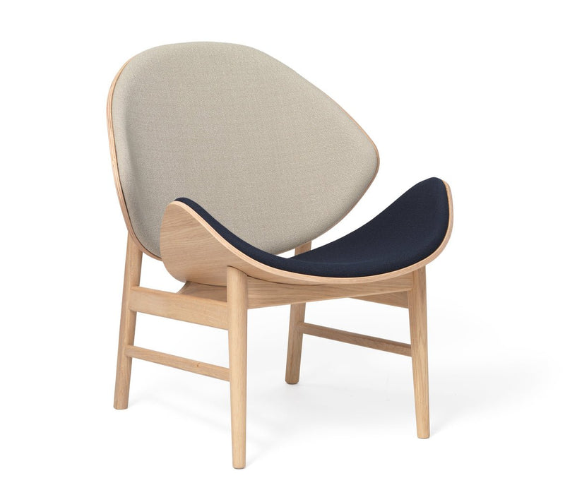 The Orange Lounge Chair - Upholstered Back and Seat - Warm Nordic - Chairs - Black Leather/ Black Oak - HORNE