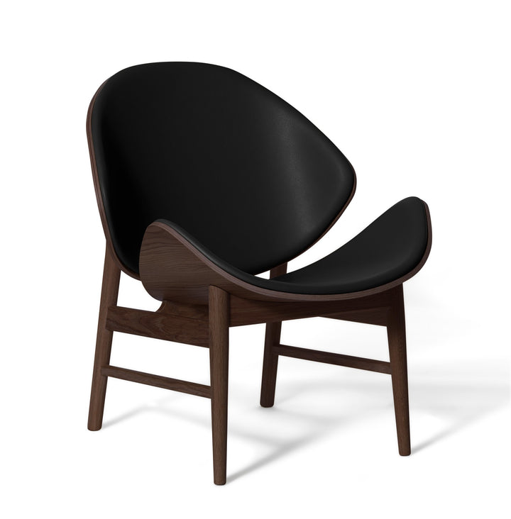 The Orange Lounge Chair - Upholstered Back and Seat - Warm Nordic - Chairs - Black Leather/ Smoked Oak - HORNE