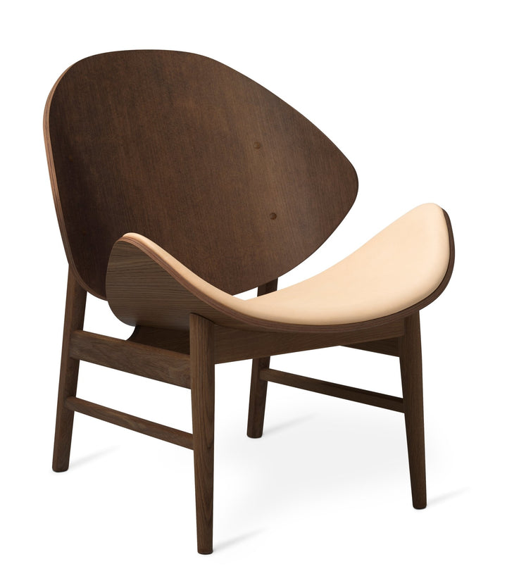 The Orange Lounge Chair - Upholstered Seat - Warm Nordic - Chairs - Vegetal 090 Leather/ Smoked Oak - HORNE