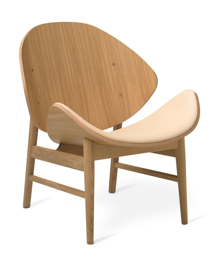 The Orange Lounge Chair - Upholstered Seat - Warm Nordic - Chairs - Vegetal 090 Leather/ Oak - HORNE