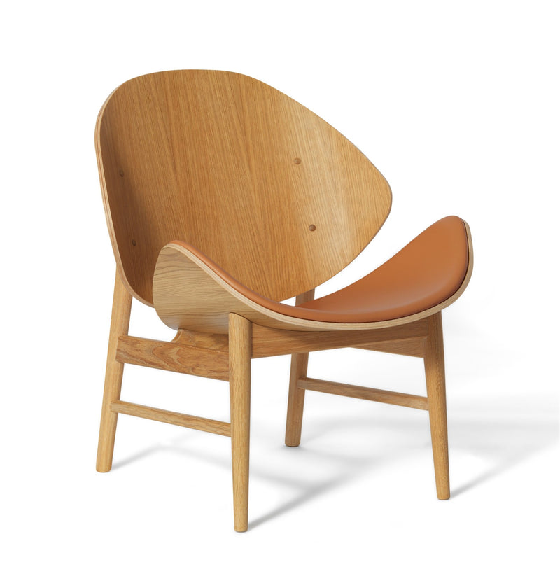 The Orange Lounge Chair - Upholstered Seat - Warm Nordic - Chairs - Black Leather/ Smoked Oak - HORNE