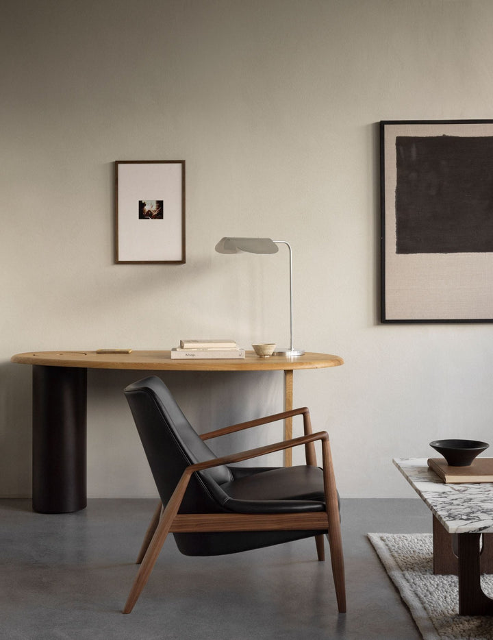The Seal Lounge Chair - High Back - Audo Copenhagen - Chairs - Natural Oak - Dakar Leather - 0329 Brown - HORNE
