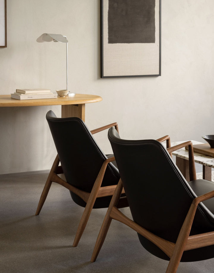 The Seal Lounge Chair - High Back - Audo Copenhagen - Chairs - Natural Oak - Dakar Leather - 0329 Brown - HORNE