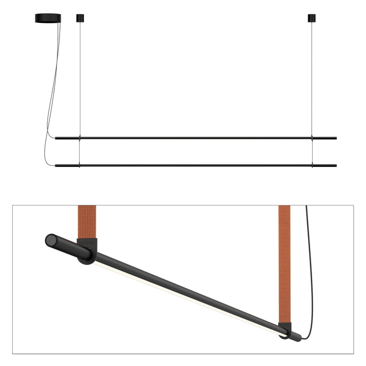 T.O. Pendant 2 Stack - Pablo Designs - Pendants - Matte Black - Burnt Orange - HORNE