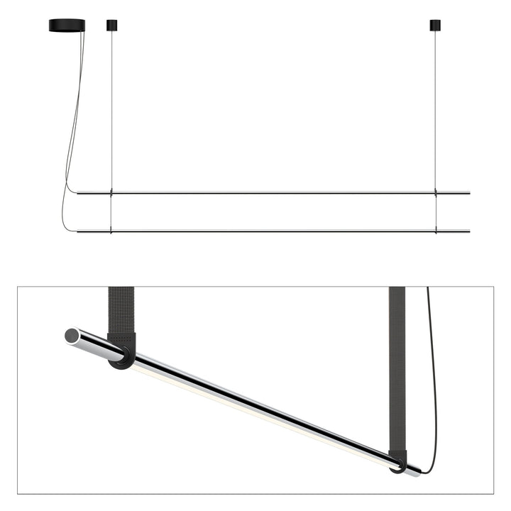 T.O. Pendant 2 Stack - Pablo Designs - Pendants - Matte Chrome - Graphite - HORNE