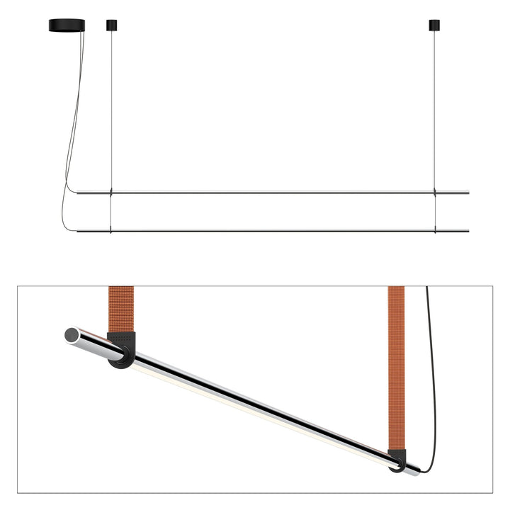 T.O. Pendant 2 Stack - Pablo Designs - Pendants - Matte Chrome - Burnt Orange - HORNE