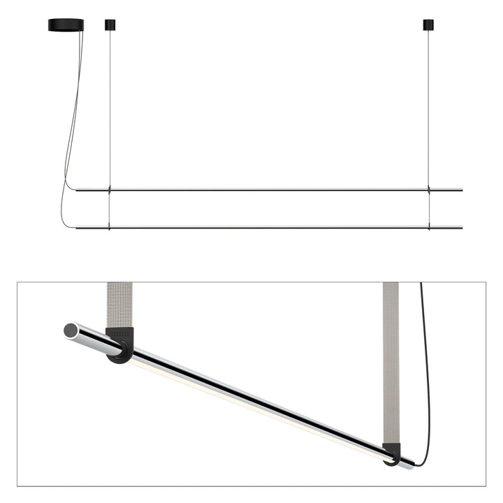 T.O. Pendant 2 Stack - Pablo Designs - Pendants - Matte Chrome - Light Grey - HORNE
