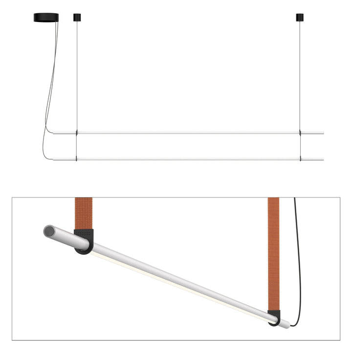 T.O. Pendant 2 Stack - Pablo Designs - Pendants - Matte Light Grey - Burnt Orange - HORNE