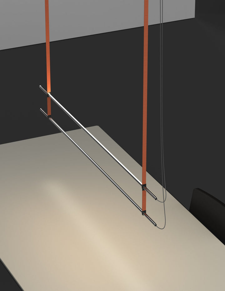 T.O. Pendant 2 Stack - Pablo Designs - Pendants - Matte Light Grey - Burnt Orange - HORNE