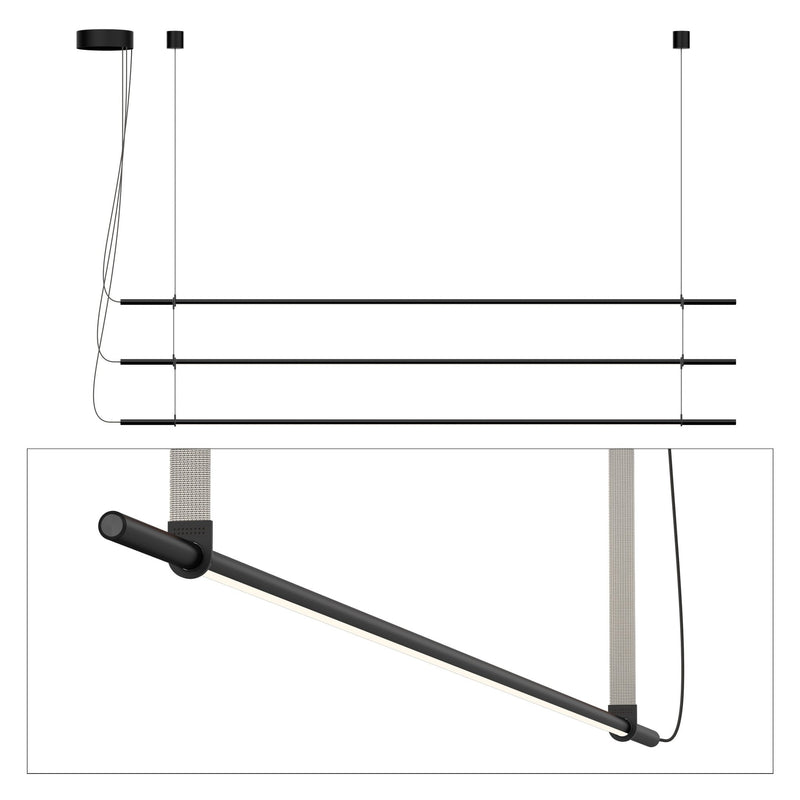 T.O. Pendant 3 Stack - Pablo Designs - Pendants - Matte Black - Graphite - HORNE