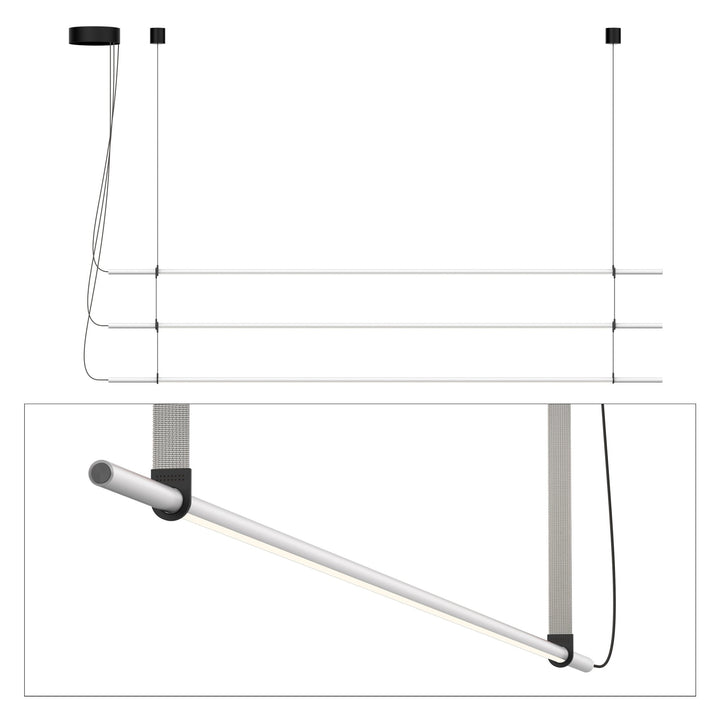 T.O. Pendant 3 Stack - Pablo Designs - Pendants - Matte Light Grey - Light Grey - HORNE