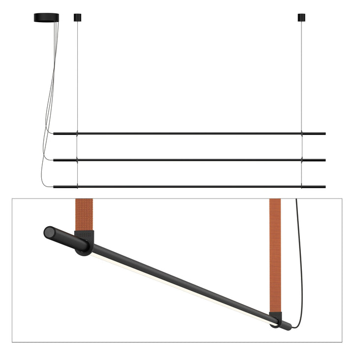 T.O. Pendant 3 Stack - Pablo Designs - Pendants - Matte Black - Burnt Orange - HORNE