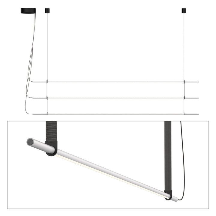T.O. Pendant 3 Stack - Pablo Designs - Pendants - Matte Light Grey - Graphite - HORNE