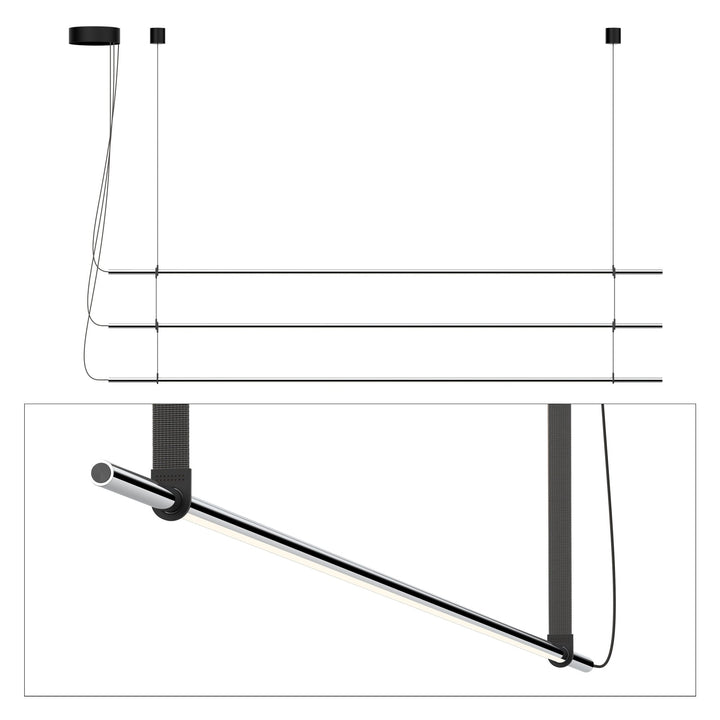 T.O. Pendant 3 Stack - Pablo Designs - Pendants - Matte Chrome - Graphite - HORNE