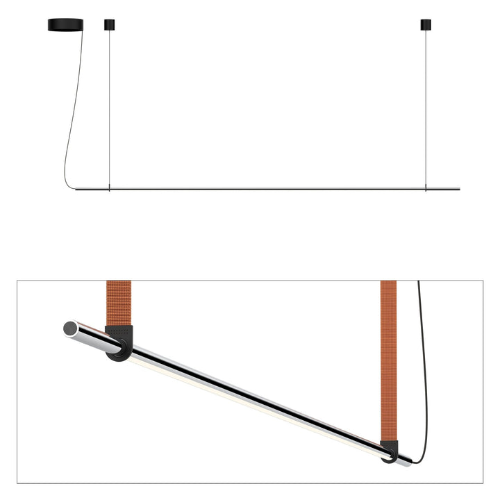 T.O. Pendant - Pablo Designs - Pendants - Matte Chrome - Burnt Orange - HORNE