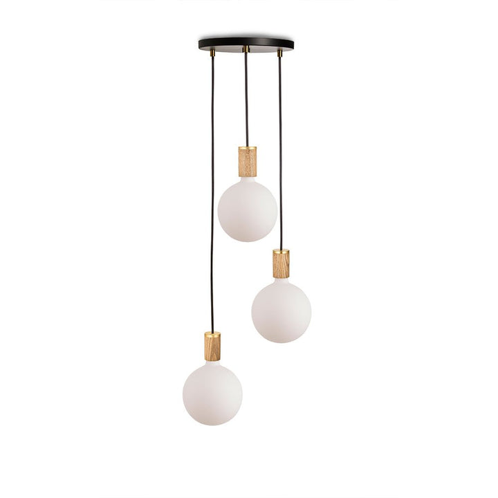 Triple Pendant - Tala - Black - Oak - Sphere IV - HORNE
