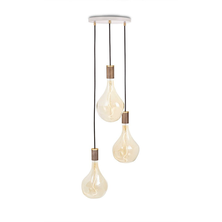 Triple Pendant - Tala - White - Walnut - Voronoi II - HORNE