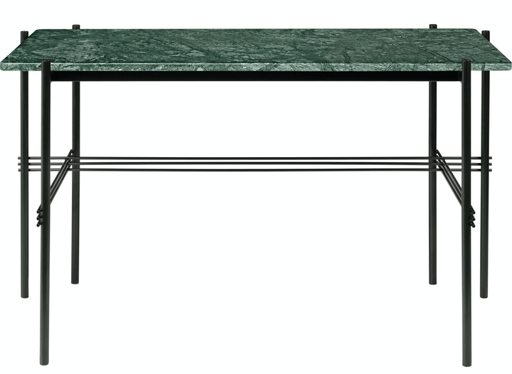 TS Desk - Gubi - Desks - Black Powder Coated Steel - Green Guatemala Marble - HORNE