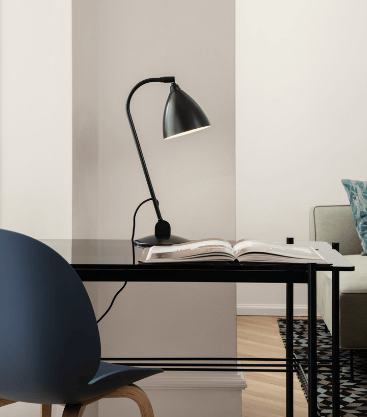 TS Desk - Gubi - Desks - Polished Steel - Green Guatemala Marble - HORNE
