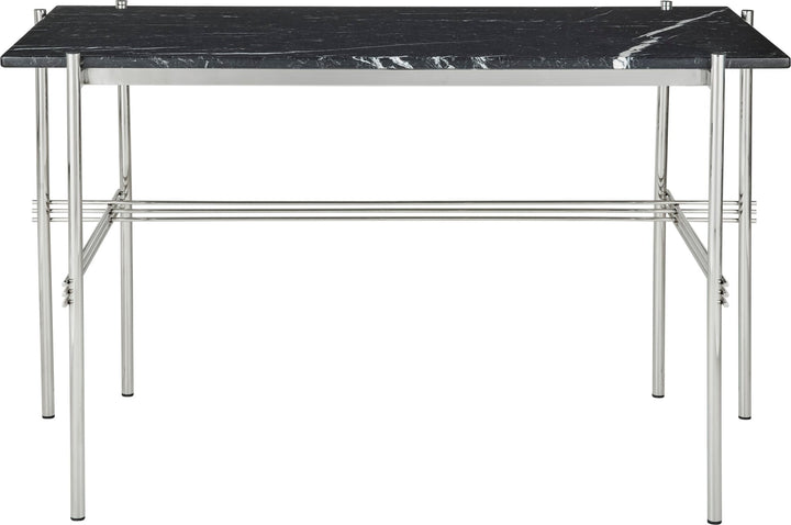 TS Desk - Gubi - Desks - Polished Steel - Black Marquina Marble - HORNE