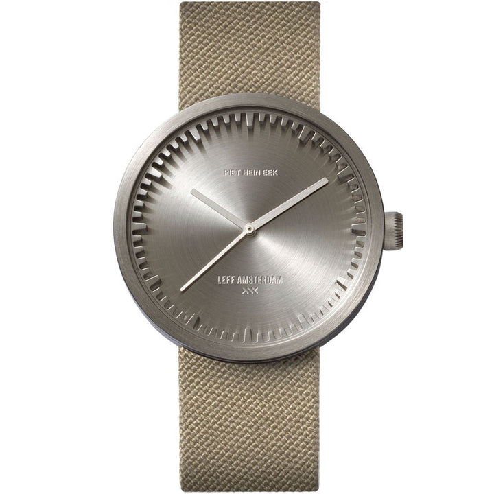 Tube Watch D42 - Leff Amsterdam - Clocks + Watches - Steel Face - Sand Leather Strap - HORNE
