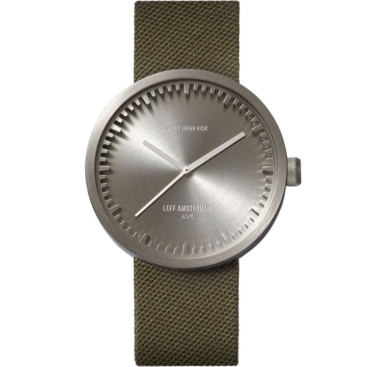 Tube Watch D42 - Leff Amsterdam - Clocks + Watches - Steel Face - Green Leather Strap - HORNE