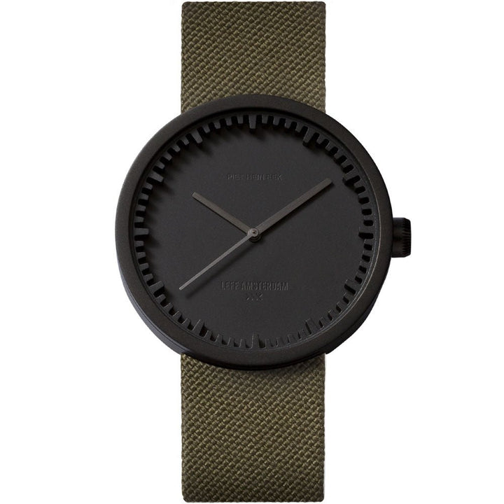 Tube Watch D42 - Leff Amsterdam - Clocks + Watches - Black Face - Green Leather Strap - HORNE