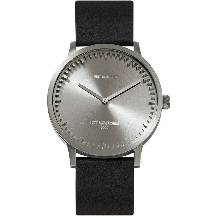 Tube Watch T40 - Leff Amsterdam - Clocks + Watches - Steel Face - Black Leather Strap - HORNE