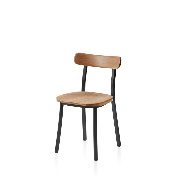 Utility Side Chair - Emeco - Chairs - Powder Coated Black - Oak - HORNE