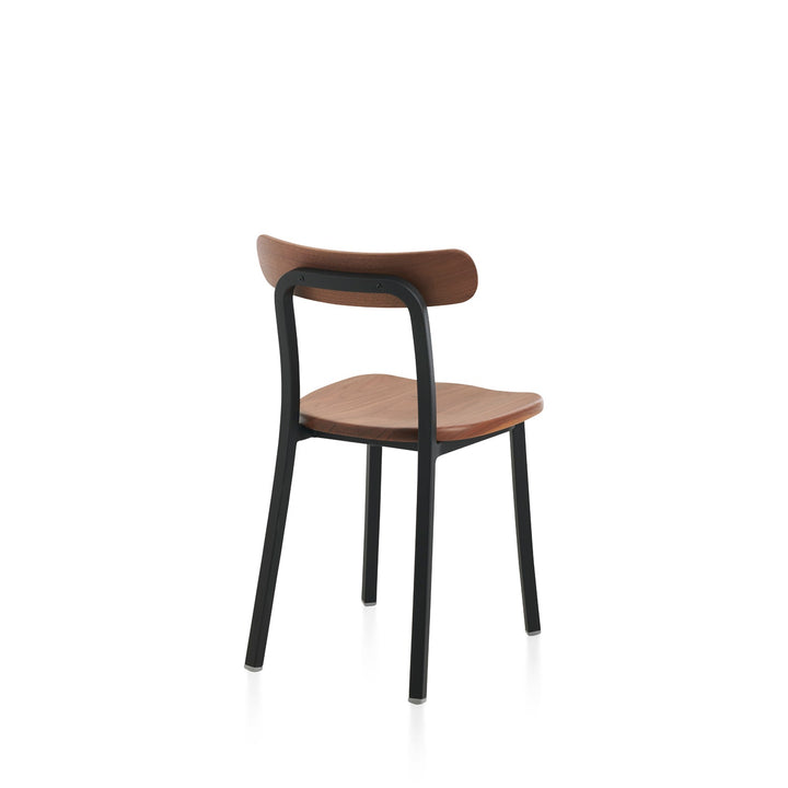 Utility Side Chair - Emeco - Chairs - Powder Coated Black - Walnut - HORNE